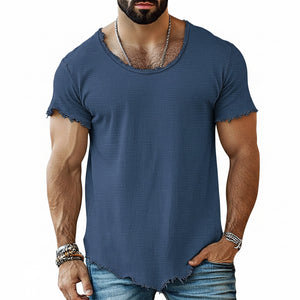 Men's solid color short sleeve cotton t-shirt in various colors