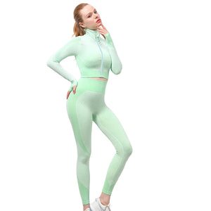 3-piece seamless women's yoga and gym set in various colors