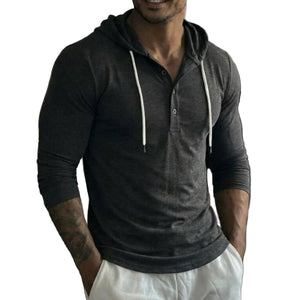 Outdoor fitness long-sleeve hooded button-up shirt in multiple colors