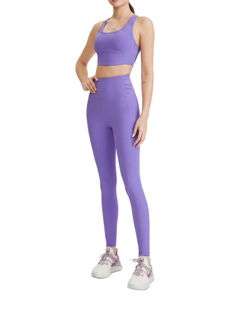 Cropped seamless stretch sports leggings in multiple colors for women