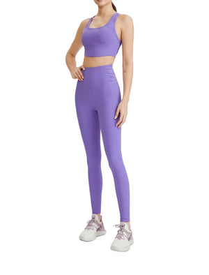 Cropped seamless stretch sports leggings in multiple colors for women