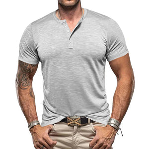 Men's slim fit bamboo fiber Henley shirt in various colors
