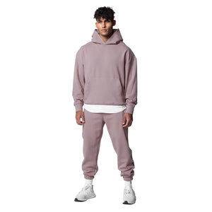 Men's cotton hooded training set with sweatpants in various colors
