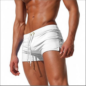 Men's slim-fit drawstring training shorts in multi-color options