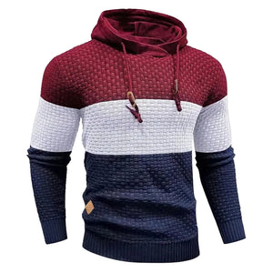 Jacquard hooded sweatshirt with long sleeves in various colors