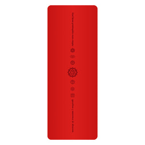 White PU leather yoga mat with natural rubber base rolled out on floor