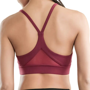 Back mesh triangle push up sports bra in various colors