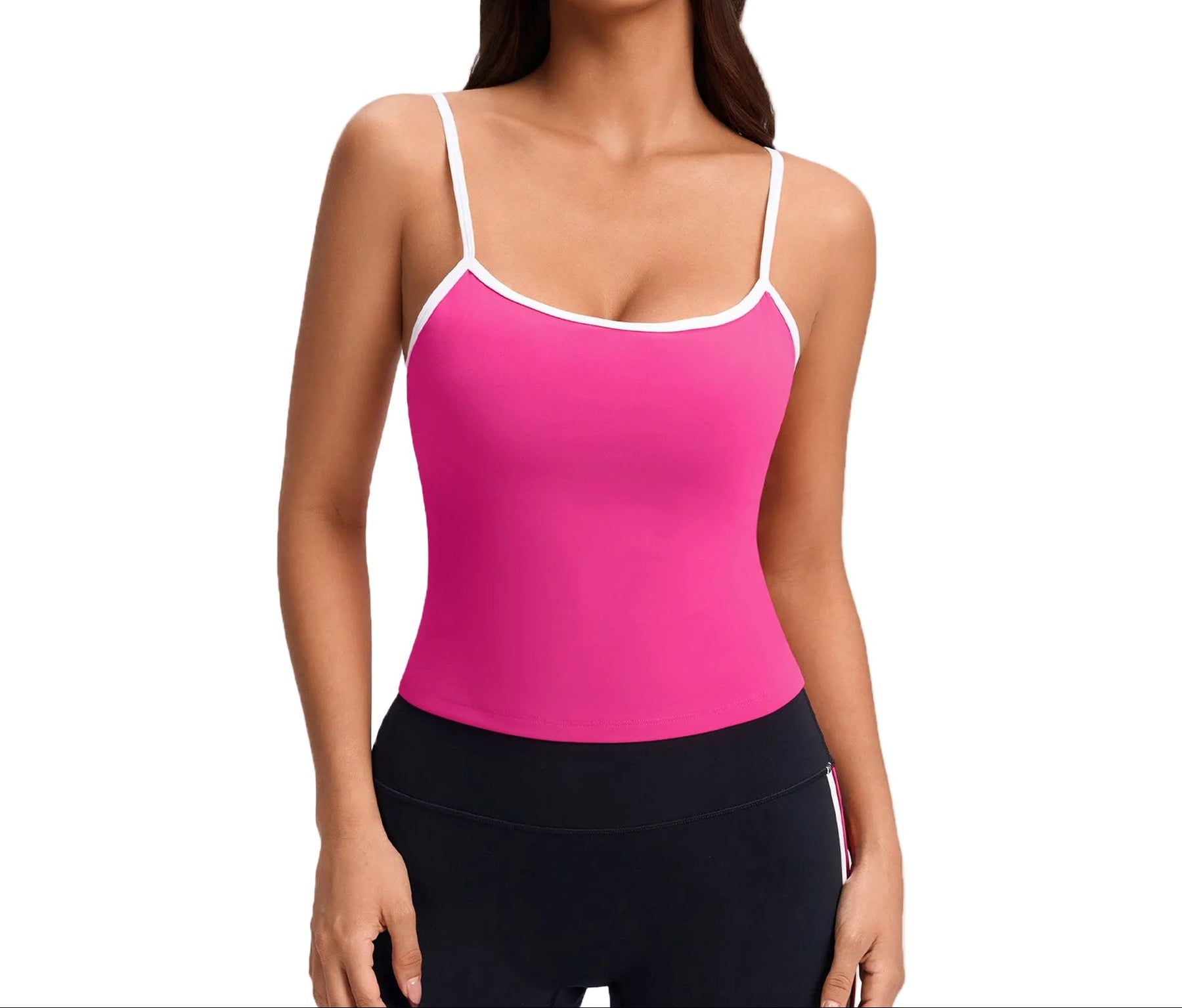 Color-block padded sports bra with backless design in multiple colors