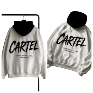 Super hooded sweatshirt available in black, white, yellow, and wine red colors