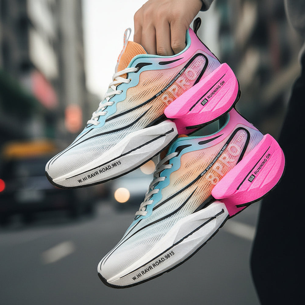 CARBON-PLATE RACING SHOCK-ABSORBING RUNNING SHOES