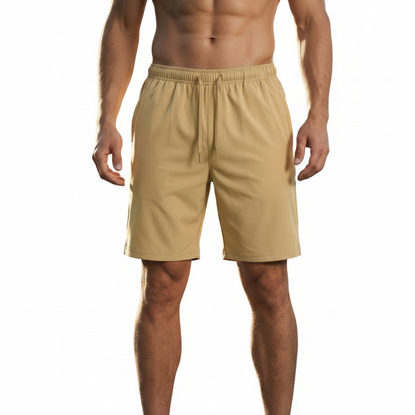 MEN QUICK DRY ATHLETIC SHORTS WITH ZIPPER POCKETS