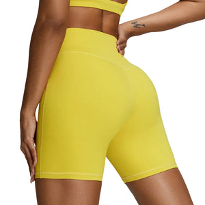 High waist seamless fitness yoga shorts for women in various colors