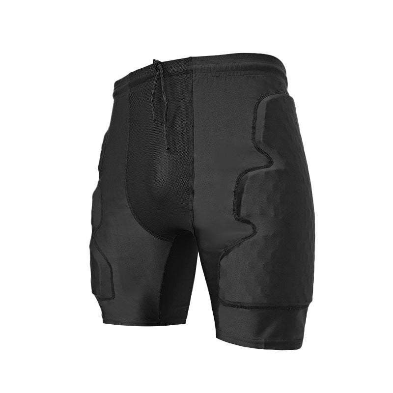 Men's basketball protective shorts with honeycomb padding in black