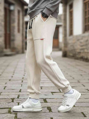 Men's elastic anti-wrinkle casual pants in tapered fit