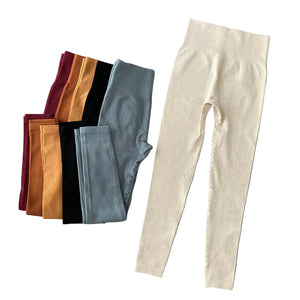 Ribbed high waist yoga leggings for women in various colors and sizes