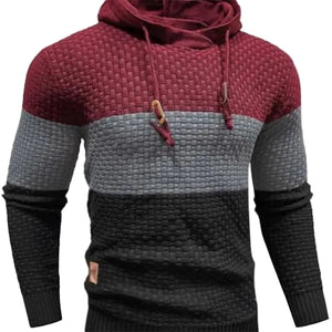 Jacquard hooded sweatshirt with long sleeves in various colors