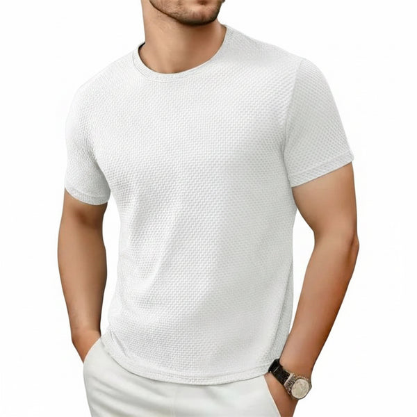 MEN'S CASUAL SHORT SLEEVE T-SHIRT BONE FLOWER SOLID