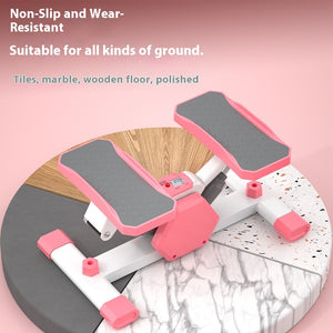 Pink mini silent hydraulic foot pedal stepper for home fitness