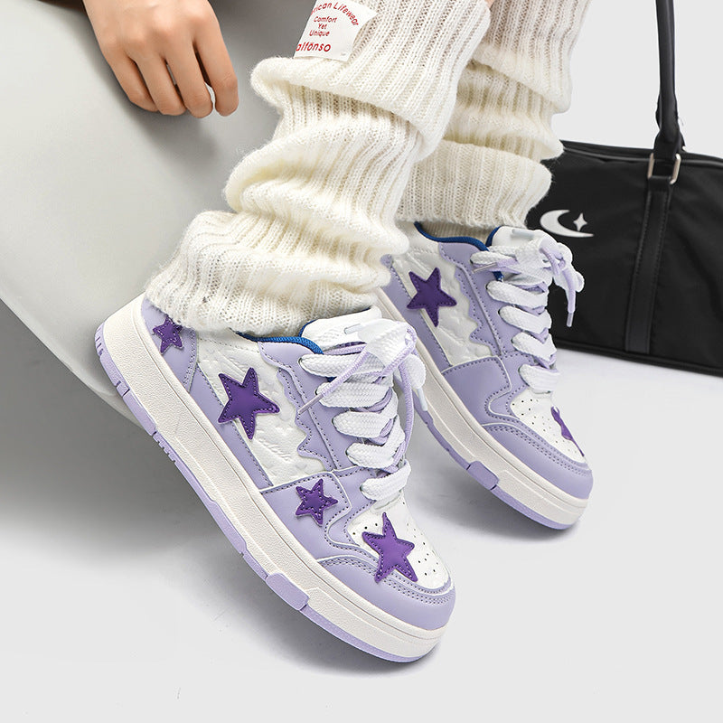 Women's ultra-light Star Collision training shoes in White Purple and Blue Orange colors