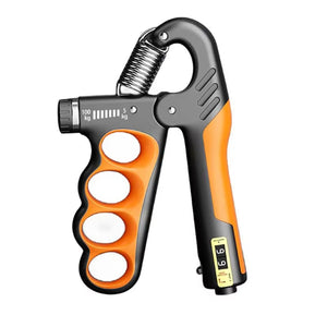 Adjustable hand grip strengthener with automatic counting in multiple colors