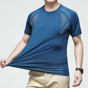 Men's ice-silk short-sleeve breathable summer T-shirt in various colors