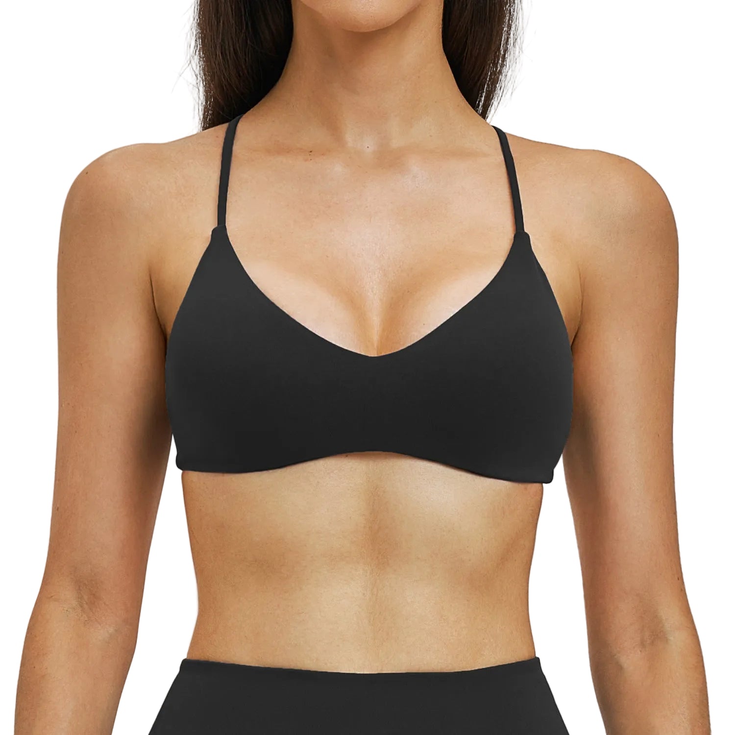Push-up yoga sports bra in multiple colors with fixed double straps