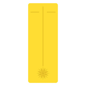 White PU leather yoga mat with natural rubber base rolled out on floor