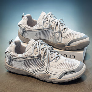 Breathable mesh men's running sneakers with rubber sole in multiple colors