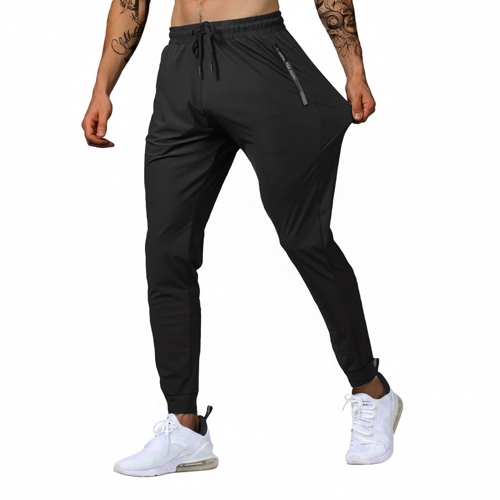 Men's jogging sports pants in black, gray, khaki, and blue colors