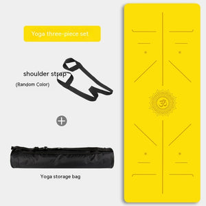 Natural rubber non-slip professional yoga mat set in various colors with shoulder strap and storage bag