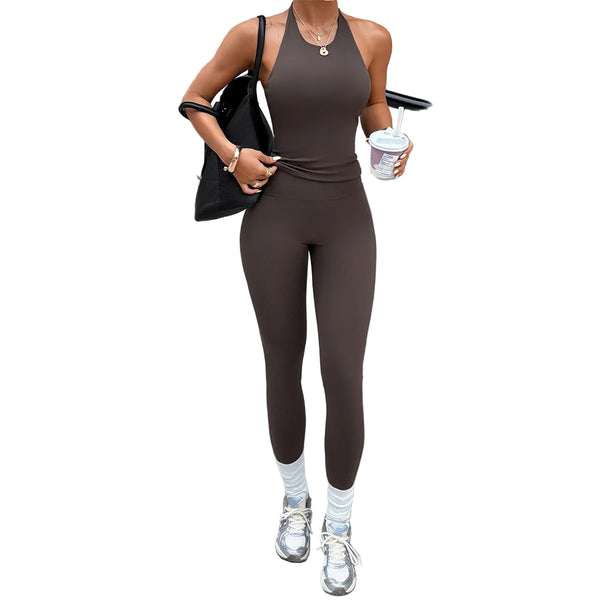 YOGA TANK TOP AND WORKOUT PANTS SET