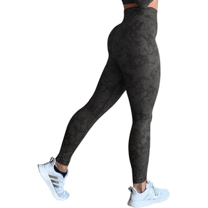 Women's push up butt leggings in various camo and leopard print colors