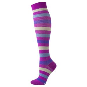 Breathable sports compression cycling and running socks in various colors and patterns