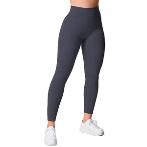 High waist hip lift sports leggings in black with side pockets and cropped fit