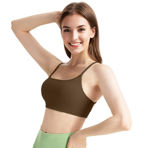 Women's cross back padded sports bra with removable pads in multiple colors