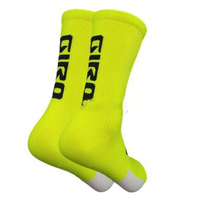 Cycling sports socks available in multiple colors including blue, white, pink, cyan, black, orange, red, and green