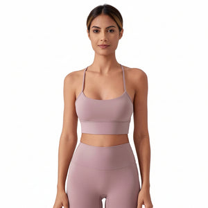 Nude-feel Y-back beauty-back sports bra in multiple colors and sizes