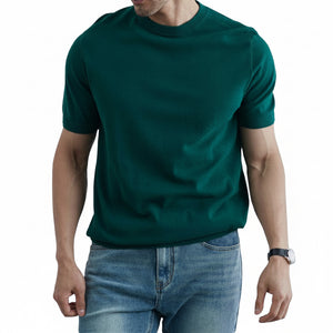 Solid-color summer ice-silk T-shirt pullover in various colors for plus-size wearers