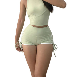 Women's high waist slim fit sports shorts in various colors