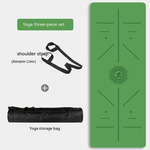 Natural rubber non-slip professional yoga mat set in various colors with shoulder strap and storage bag