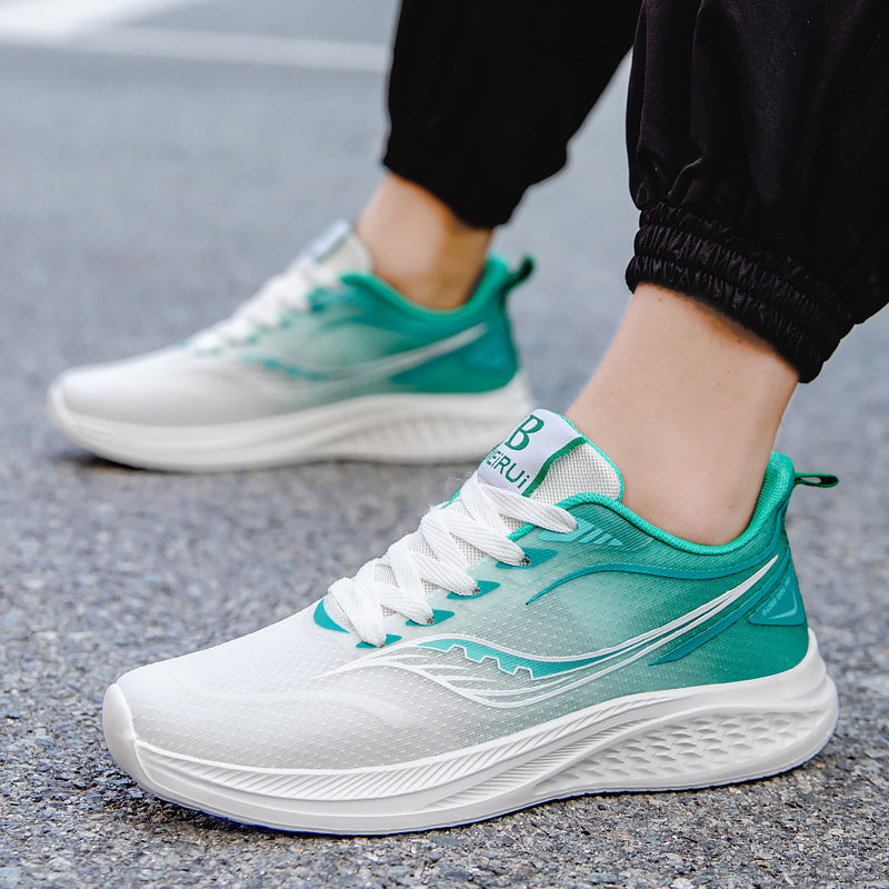 Breathable lightweight running shoes with soft soles in various colors