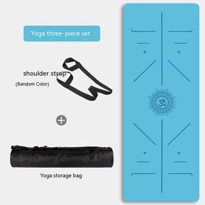 Natural rubber non-slip professional yoga mat set in various colors with shoulder strap and storage bag
