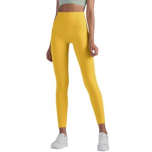 Women's high-waisted black performance yoga leggings