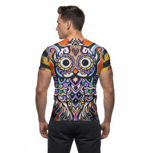 3D printed psychedelic owl summer t-shirt with O-neck for men and women