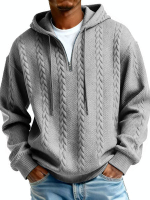 Half-zip hooded sweatshirt with long sleeves and padded patch pockets in various colors