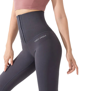 High waist stretch leggings available in black, green, and grey colors