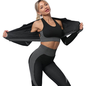 3-piece seamless women's yoga and gym set in various colors