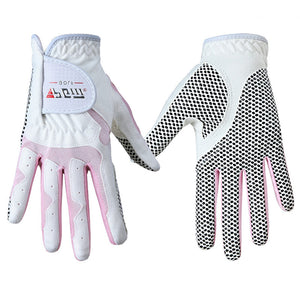 Ladies breathable microfiber golf gloves with anti-skid palm grip