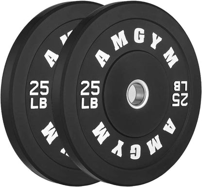 2-Inch Olympic Rubber Bumper Plates Set (10-650 lbs) for Home Gym Strength Training and Weight Lifting - Available in Multiple Colors