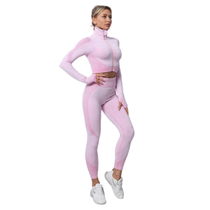 3-piece seamless women's yoga and gym set in various colors